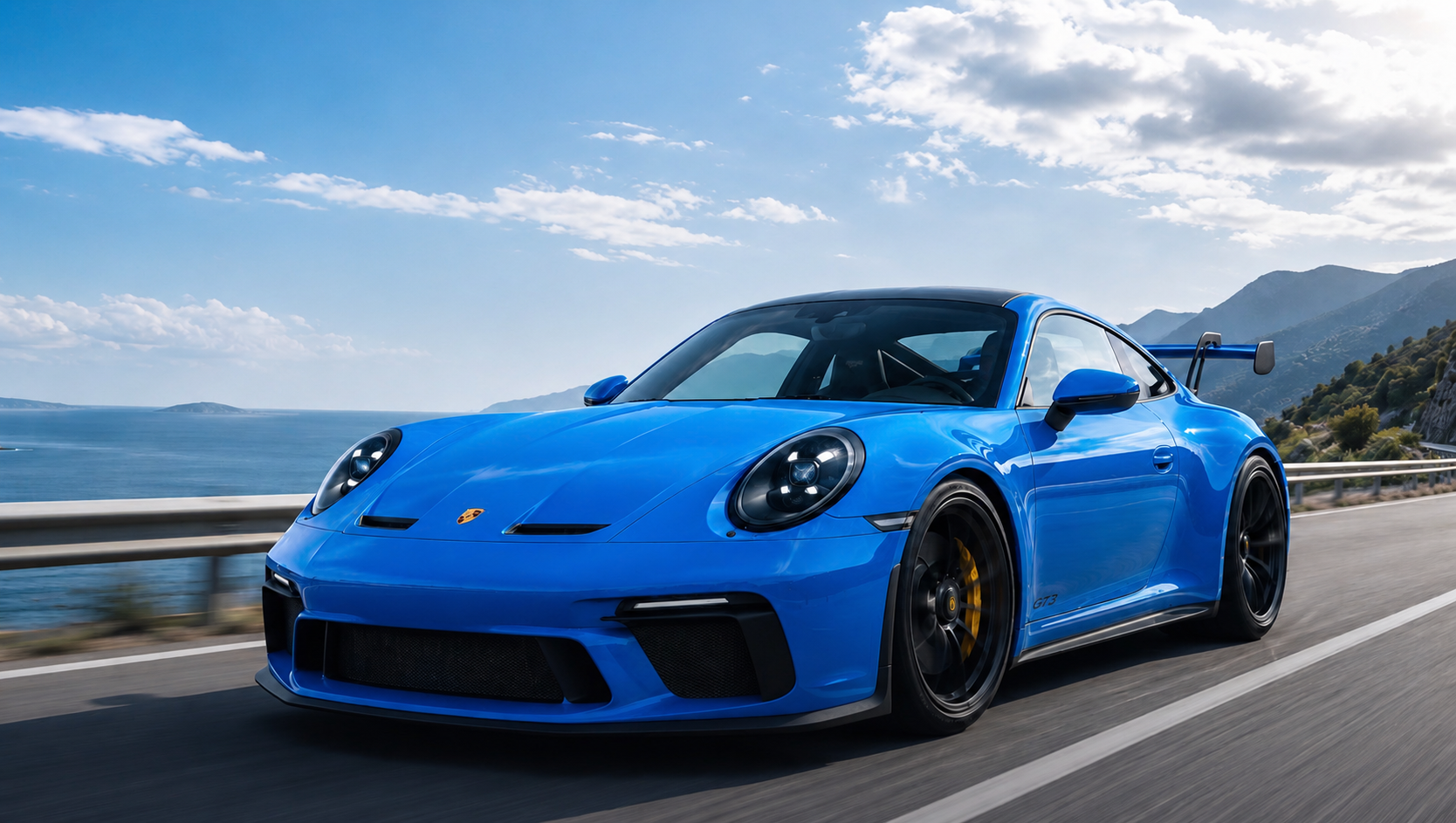 Blank blå Porsche etter keramisk coating hos Jonas Bil AS i Levanger